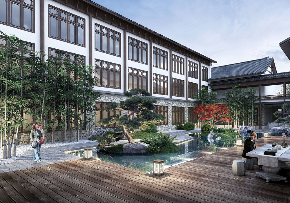 雁蕩山朝陽(yáng)山莊規(guī)劃、景觀、施工圖設(shè)計(jì)輕奢度假酒店